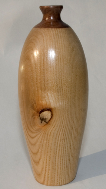 Hollow vessel taller with gently curved side